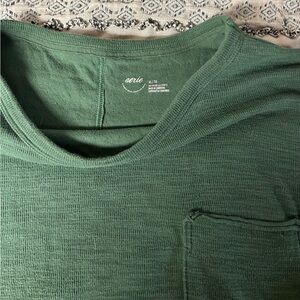 Aerie Forest Green Knit Cropped Long Sleeve